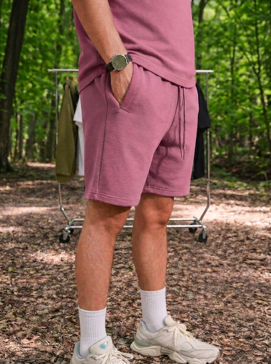 Canvas Terry Shorts - Crimson Red