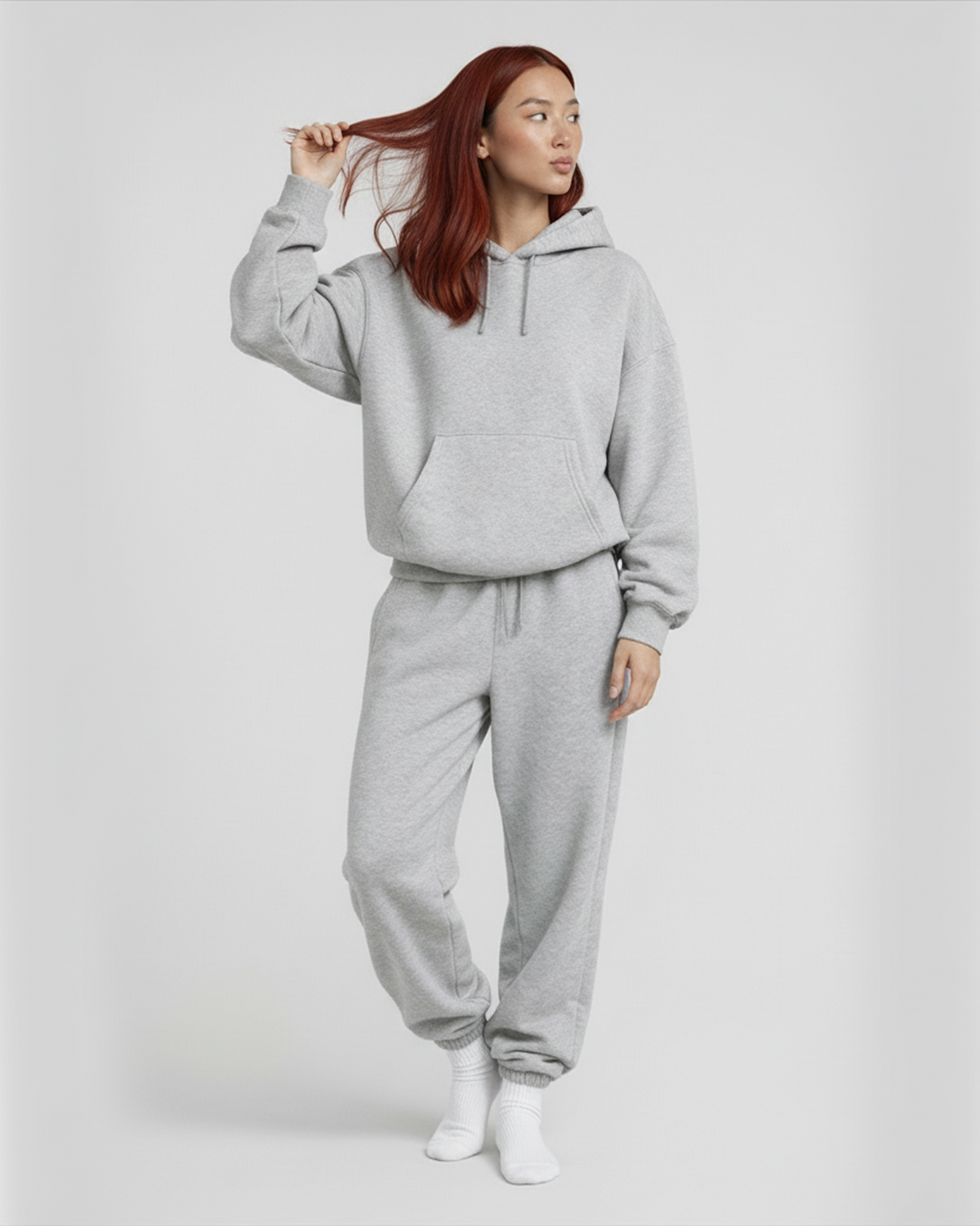 Women's Cotton Fleece Set - Heather Grey