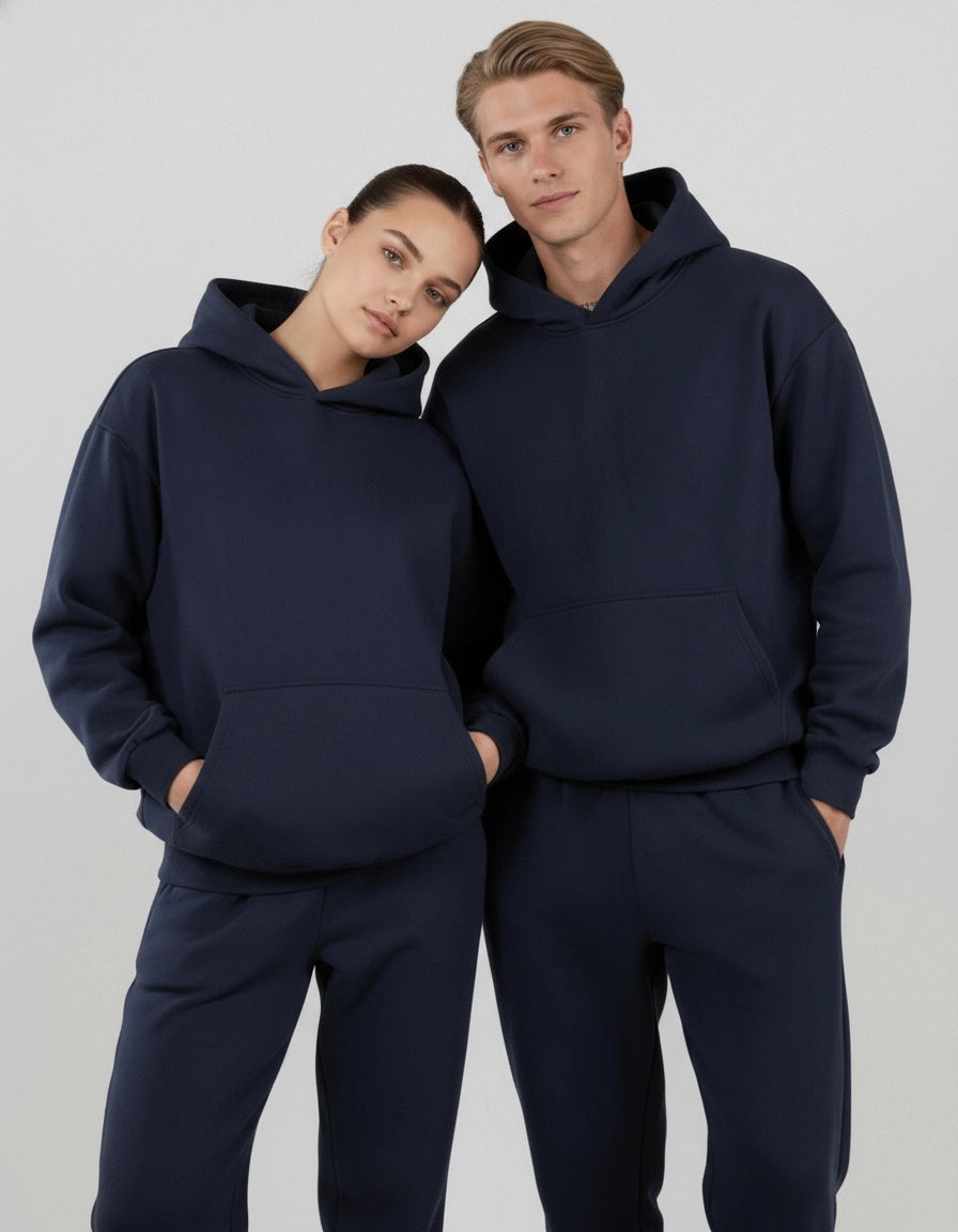 French Terry Hoodie - Navy