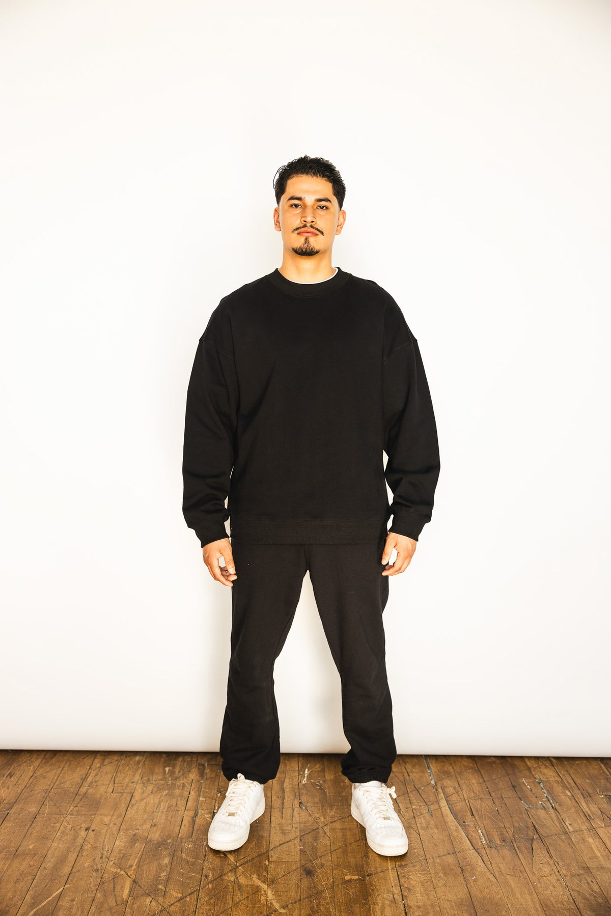French Terry Crewneck Sweatshirt - Black