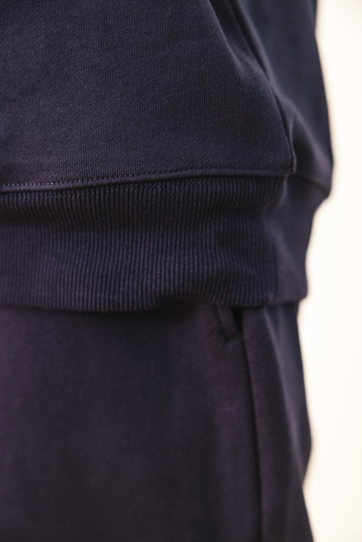 French Terry Crewneck Sweatshirt  - Navy