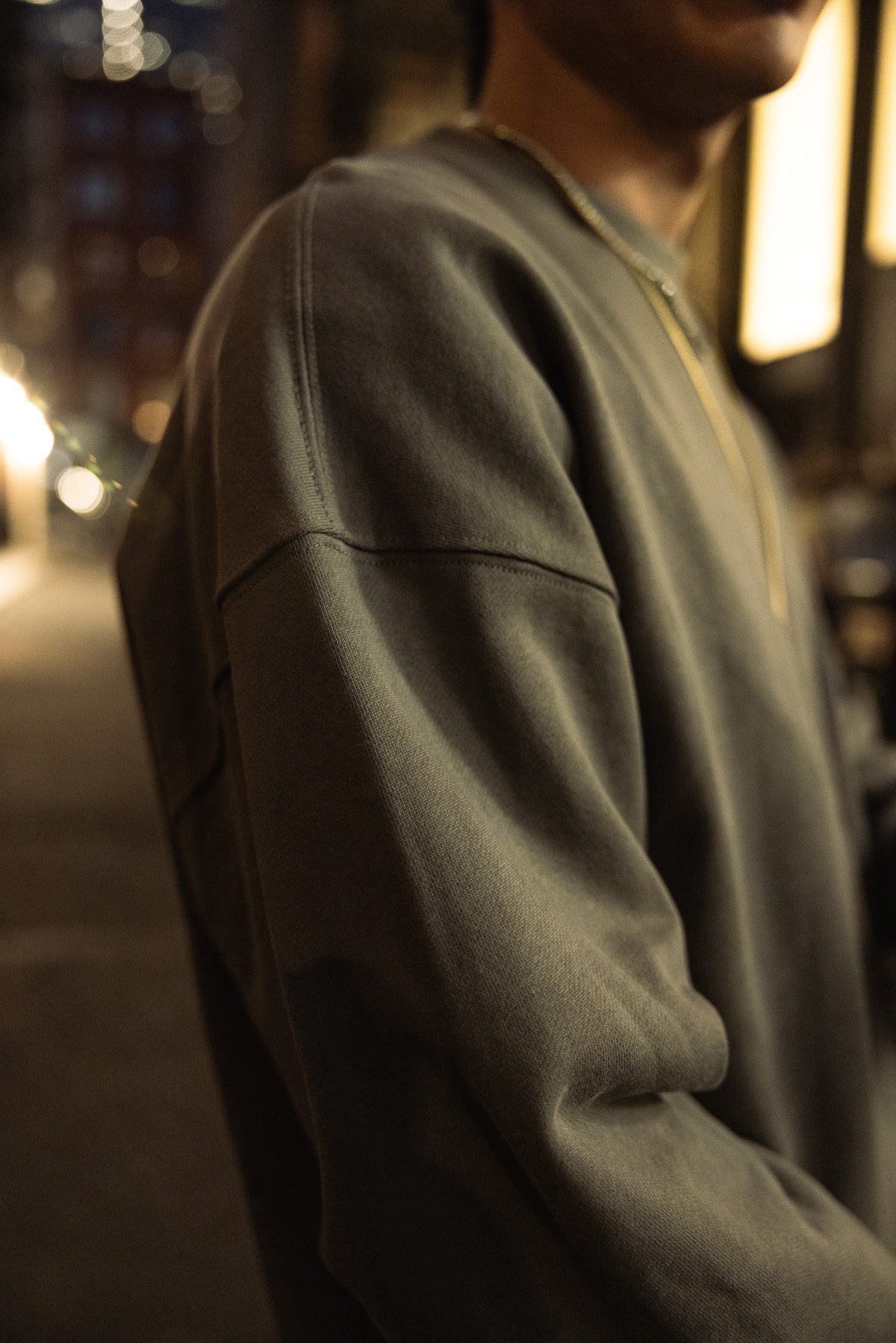 French Terry Crewneck Sweatshirt  - Dark Grey