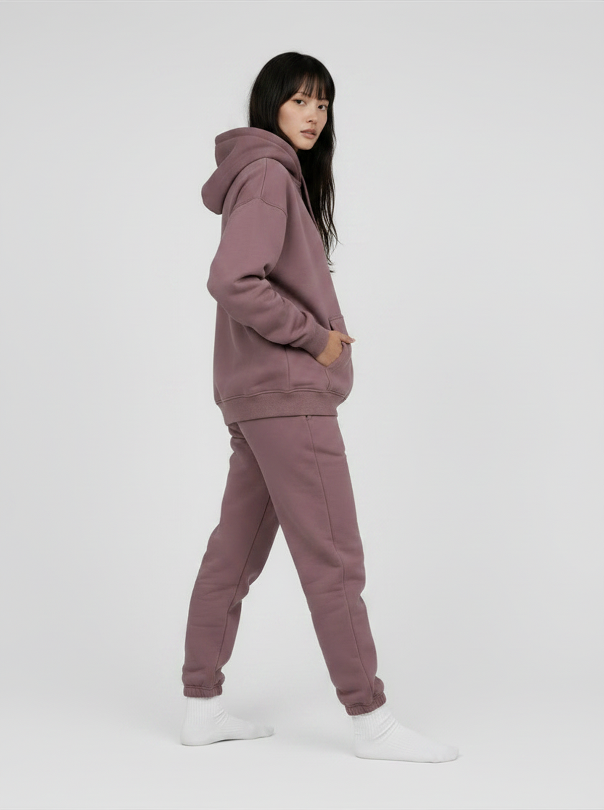 Women's Cotton Fleece Set - Shadow Purple