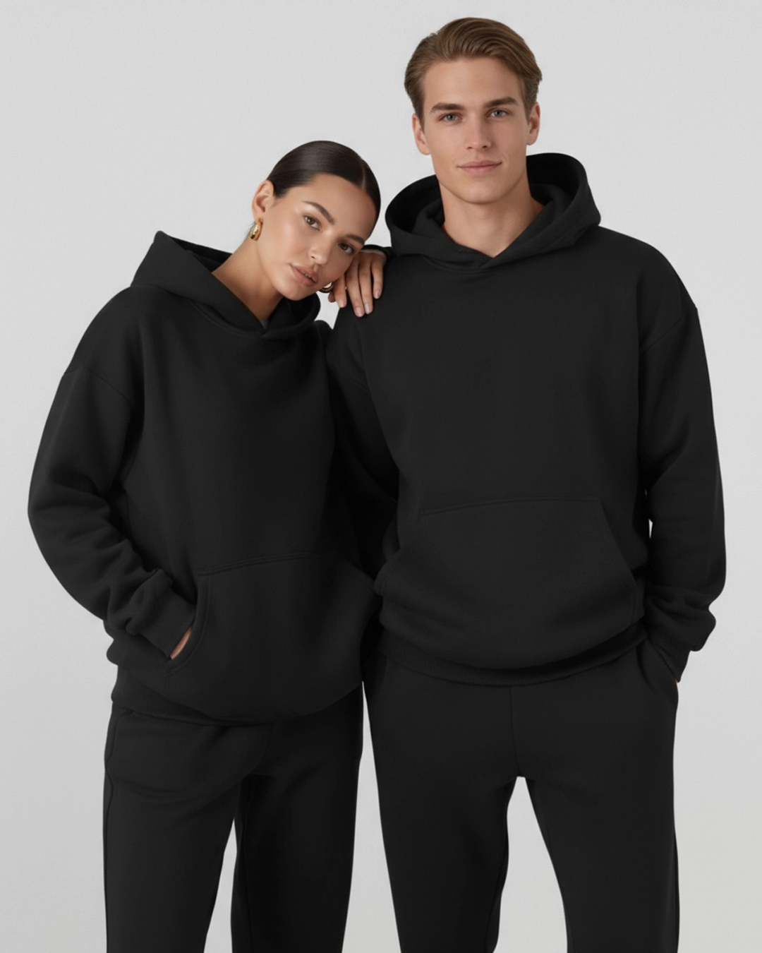 French Terry Hoodie - Black