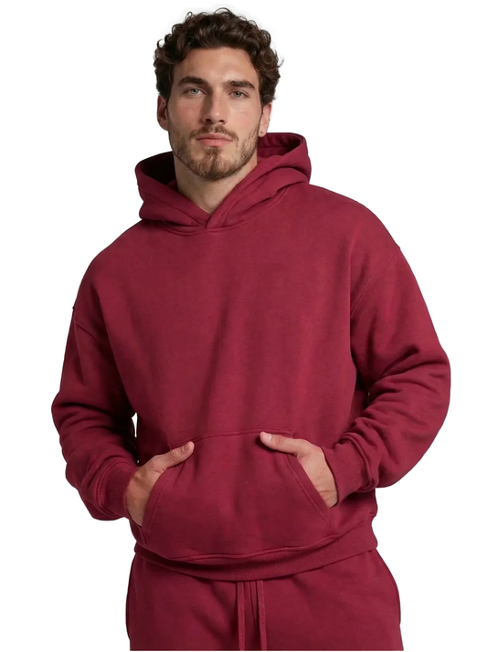 Men's Cotton Fleece Set - Brick Red