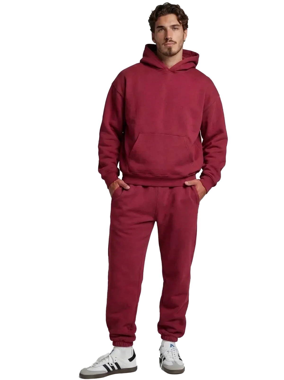 Men's Cotton Fleece Set - Brick Red
