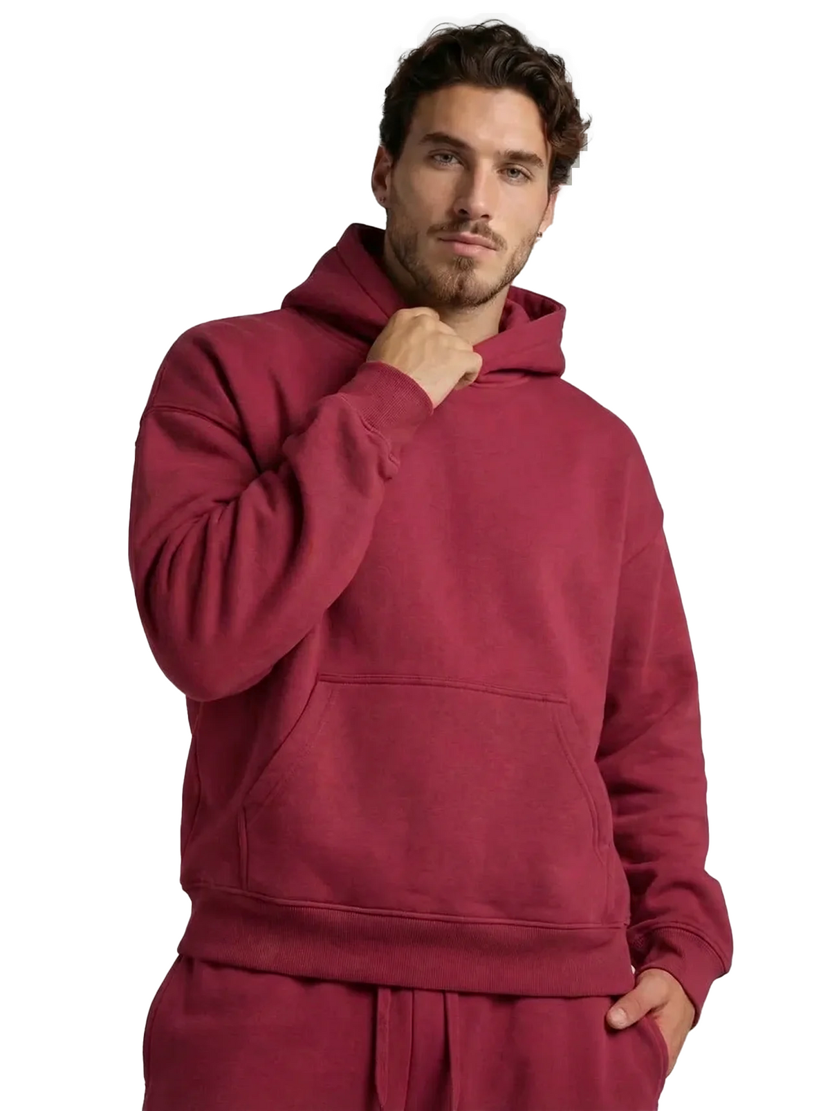 Men's Cotton Fleece Set - Brick Red