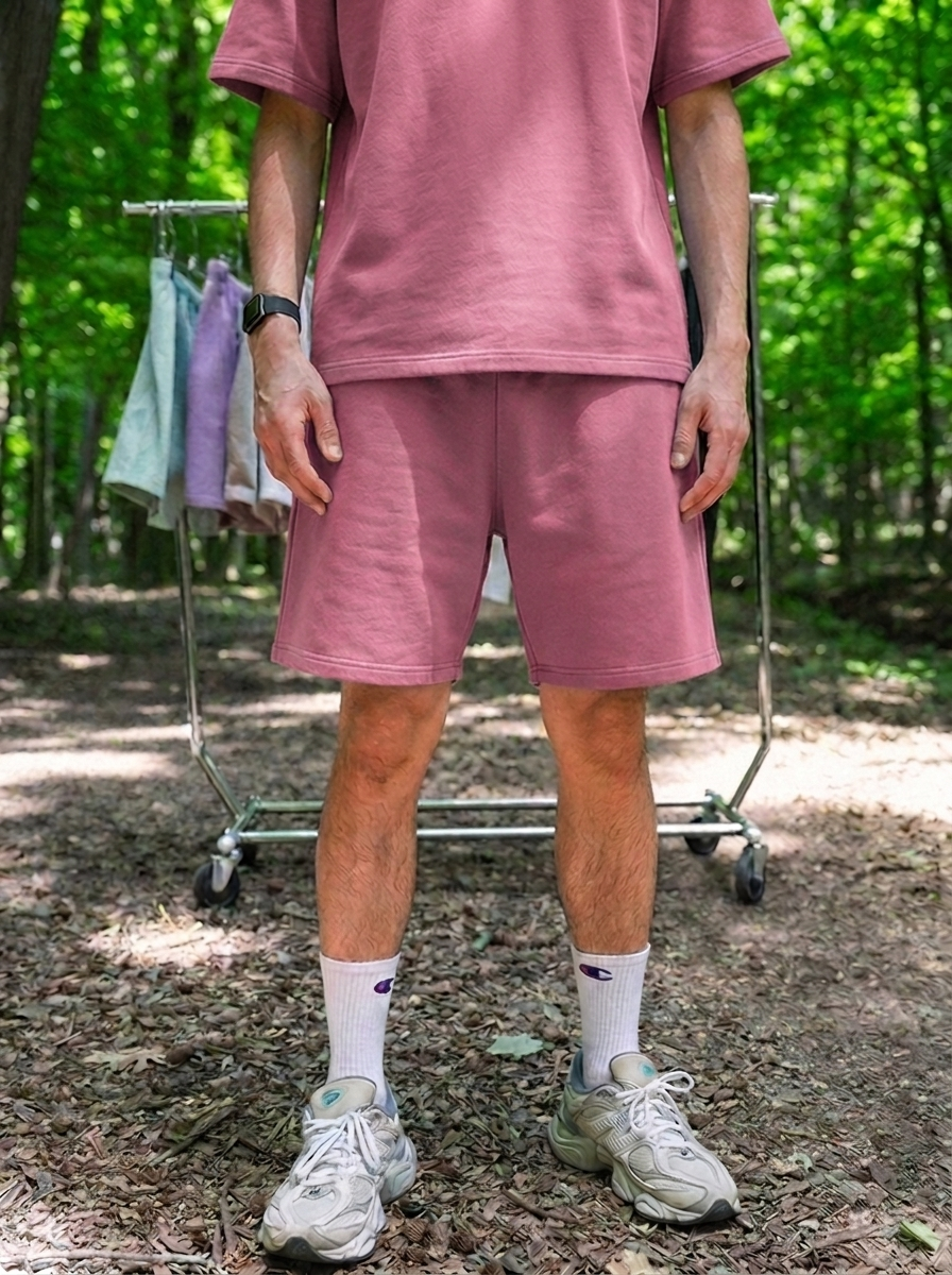 Canvas Terry Shorts - Crimson Red