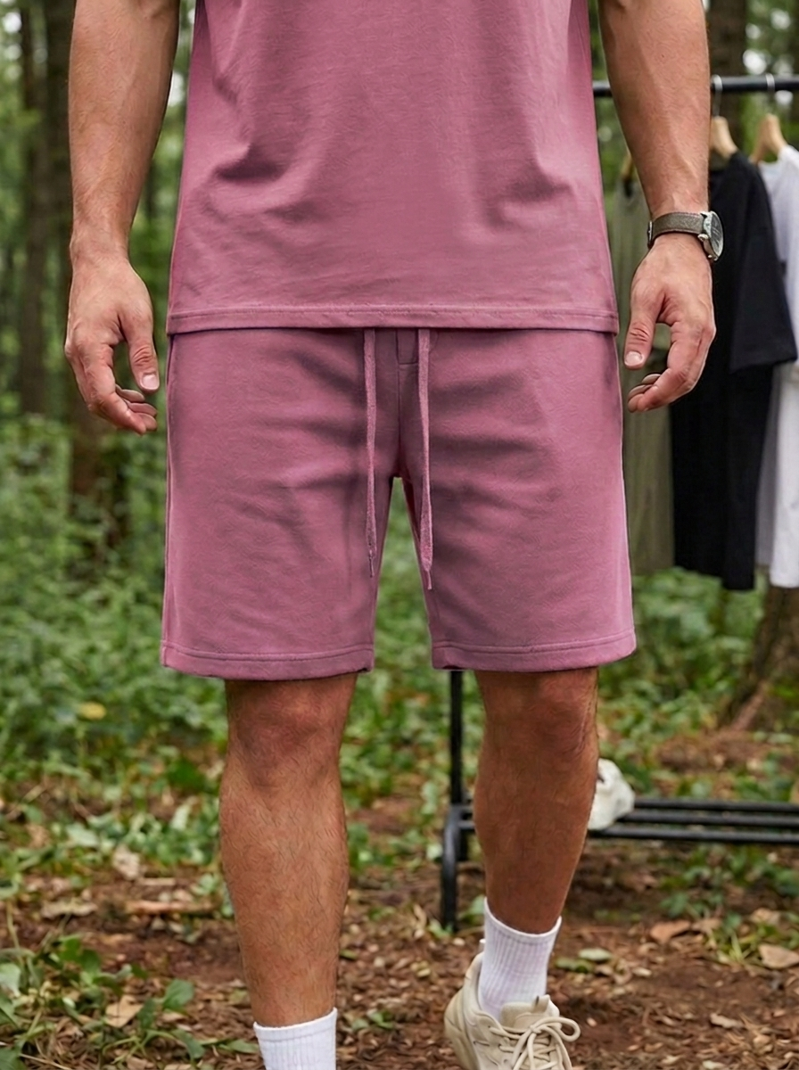 Canvas Terry Shorts - Crimson Red
