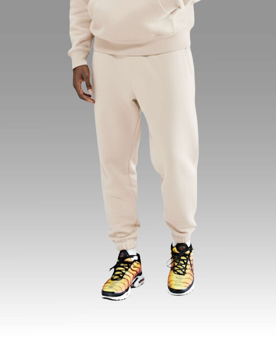 MEN'S Cotton Fleece Joggers - Cream