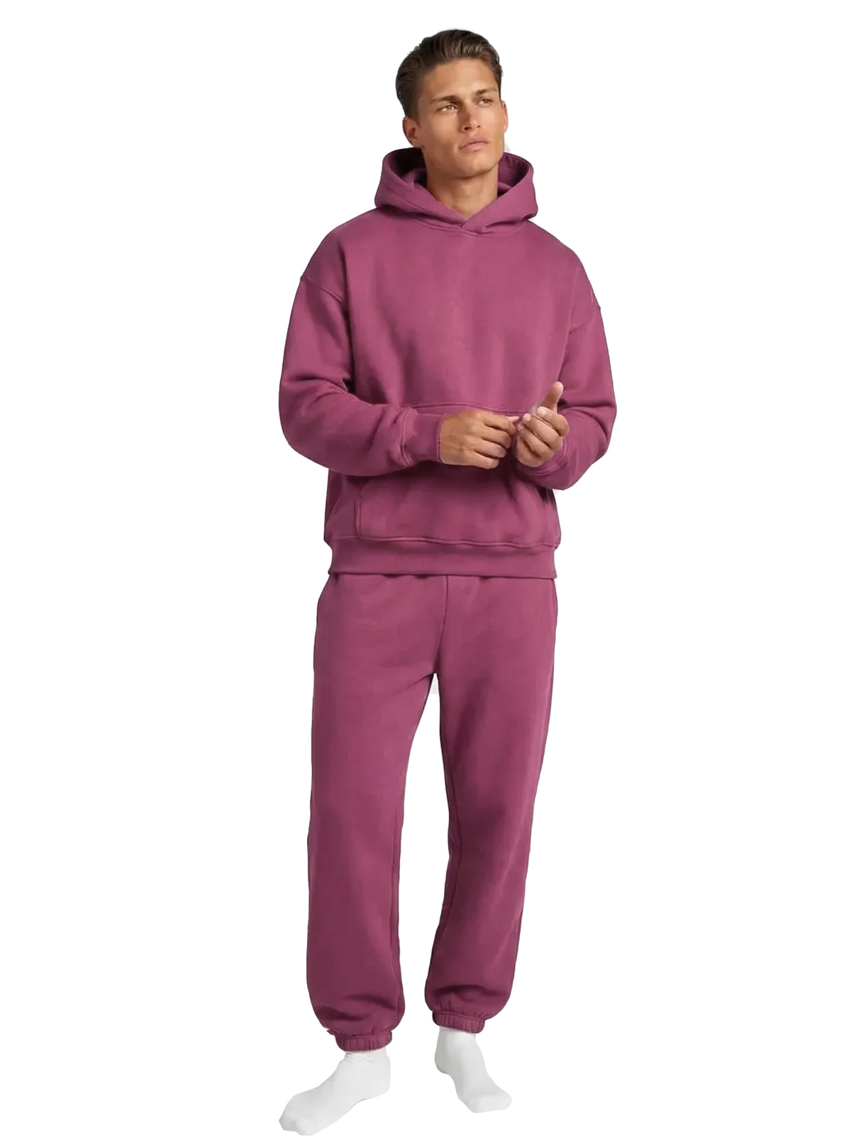 MEN'S Cotton Fleece Joggers - Crimson Red
