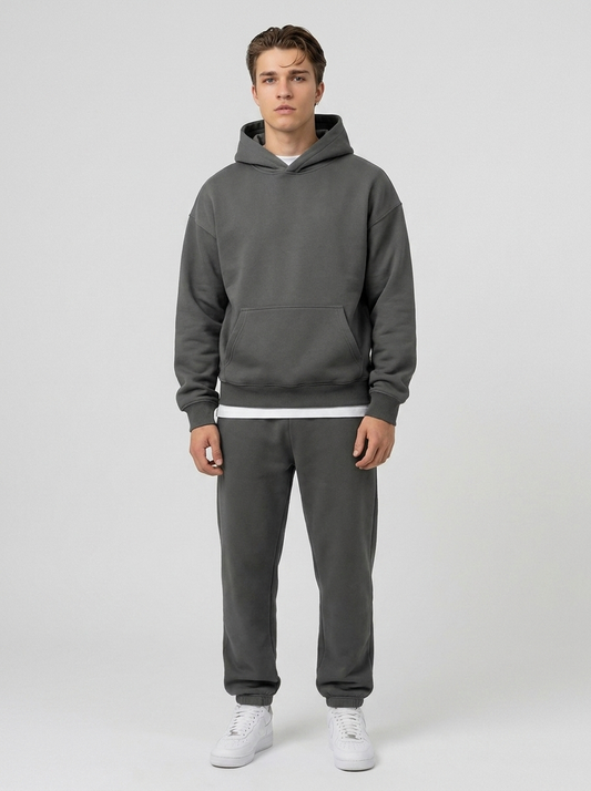 Men's Cotton Fleece Set - Dark Grey