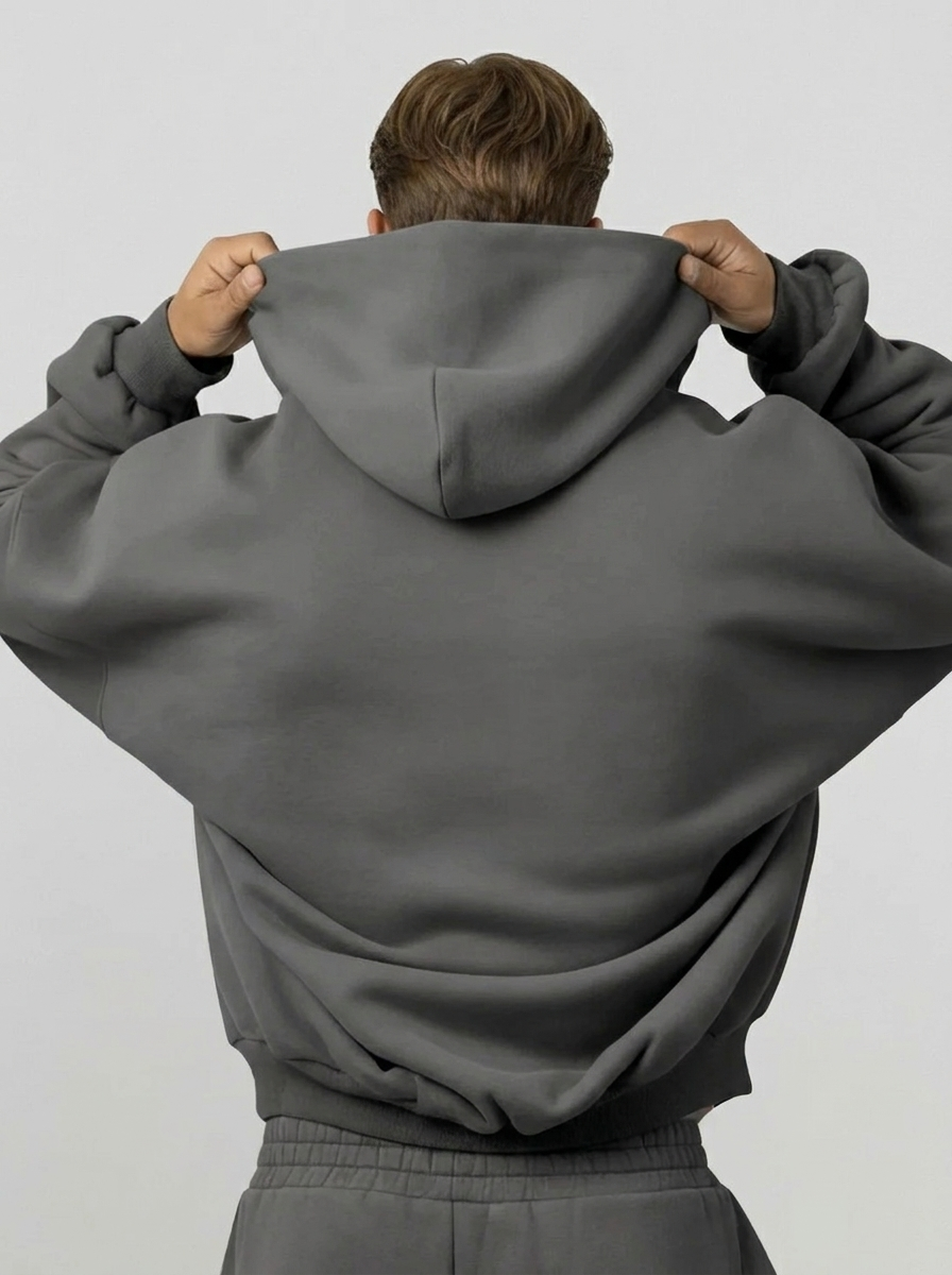 Men's Cotton Fleece Set - Dark Grey