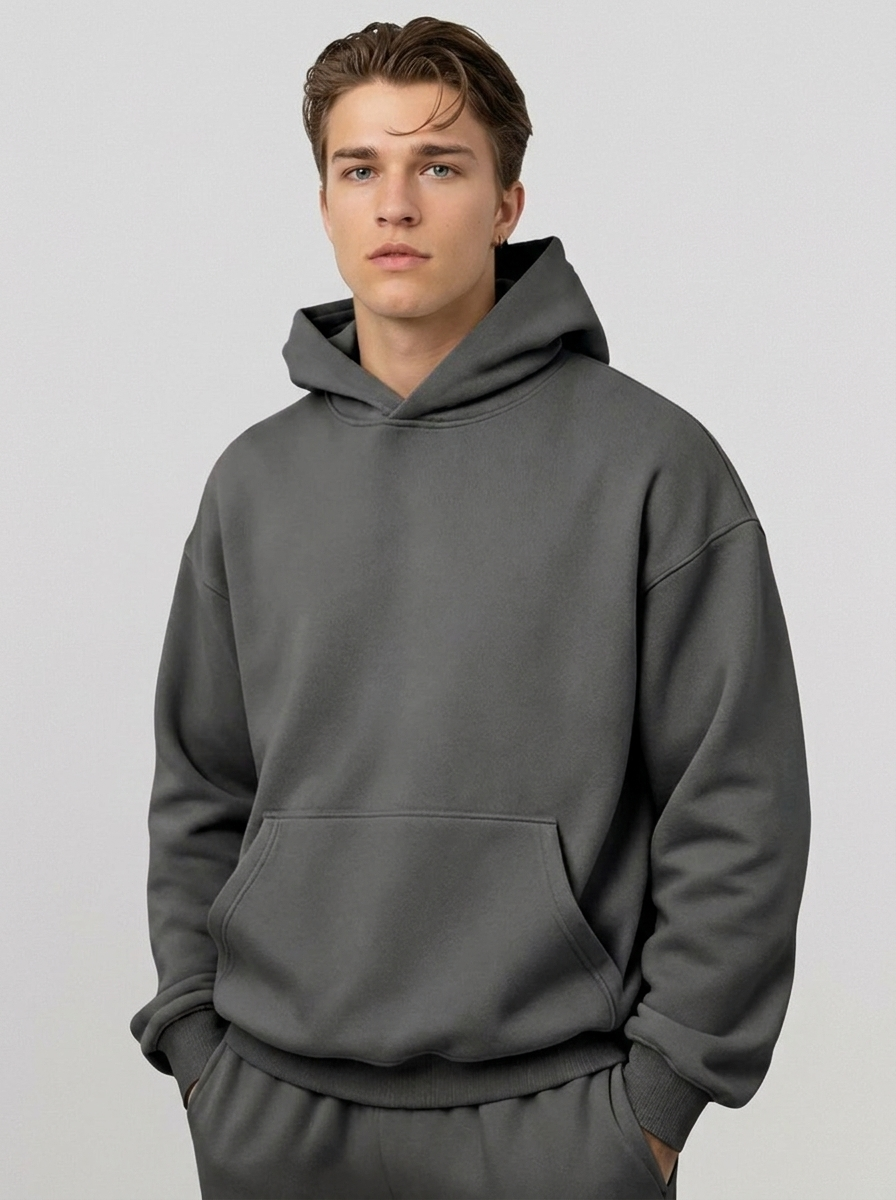 Men's Cotton Fleece Set - Dark Grey