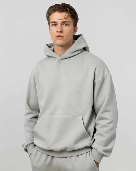 MEN'S Cotton Fleece Hoodie - Dark Grey
