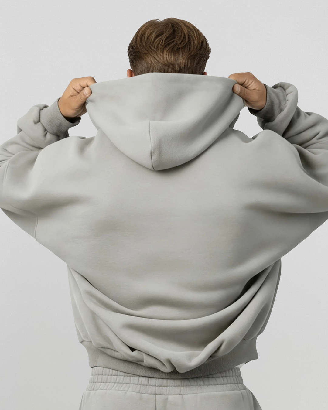 MEN'S Cotton Fleece Hoodie - Dark Grey