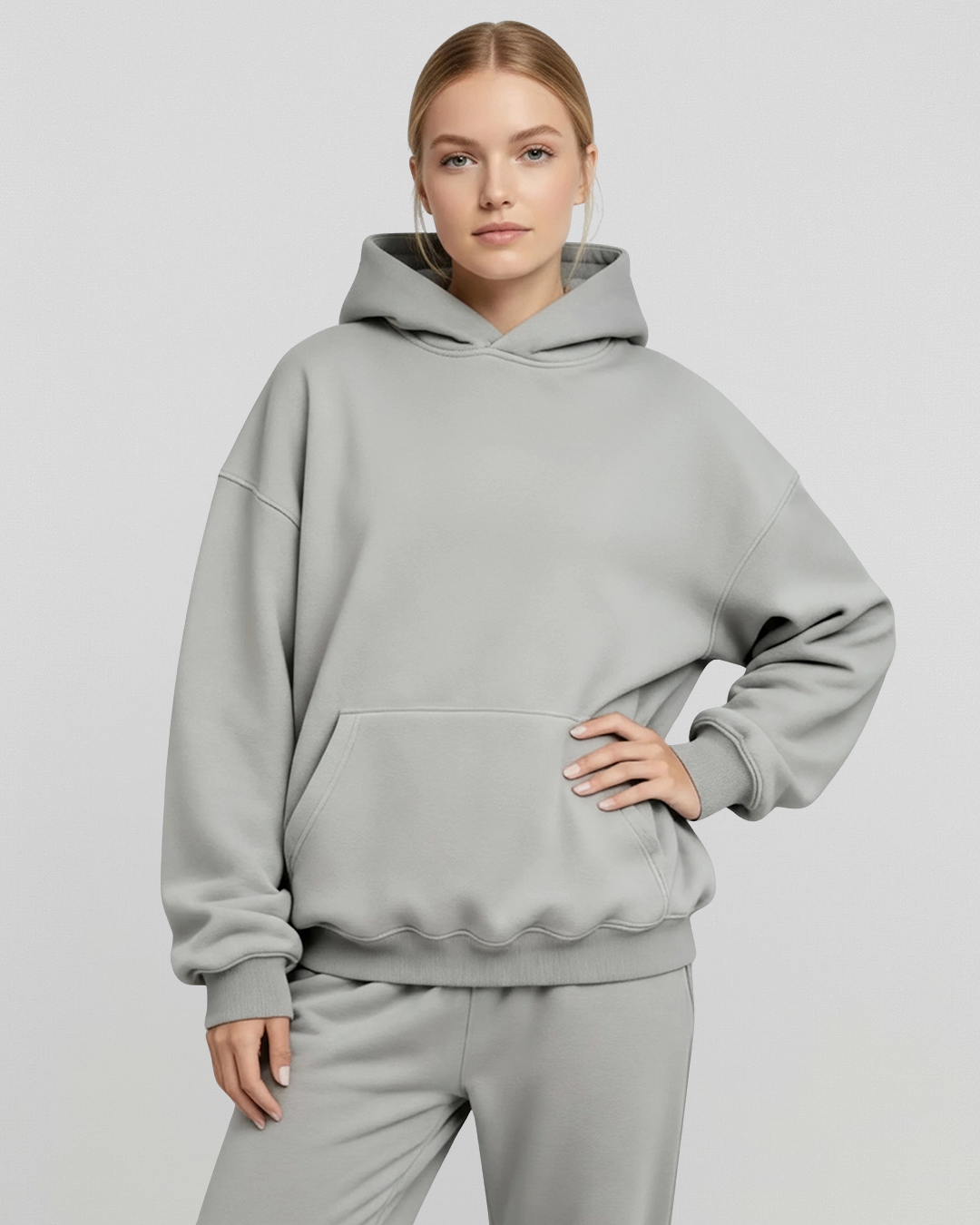 MEN'S Cotton Fleece Hoodie - Dark Grey
