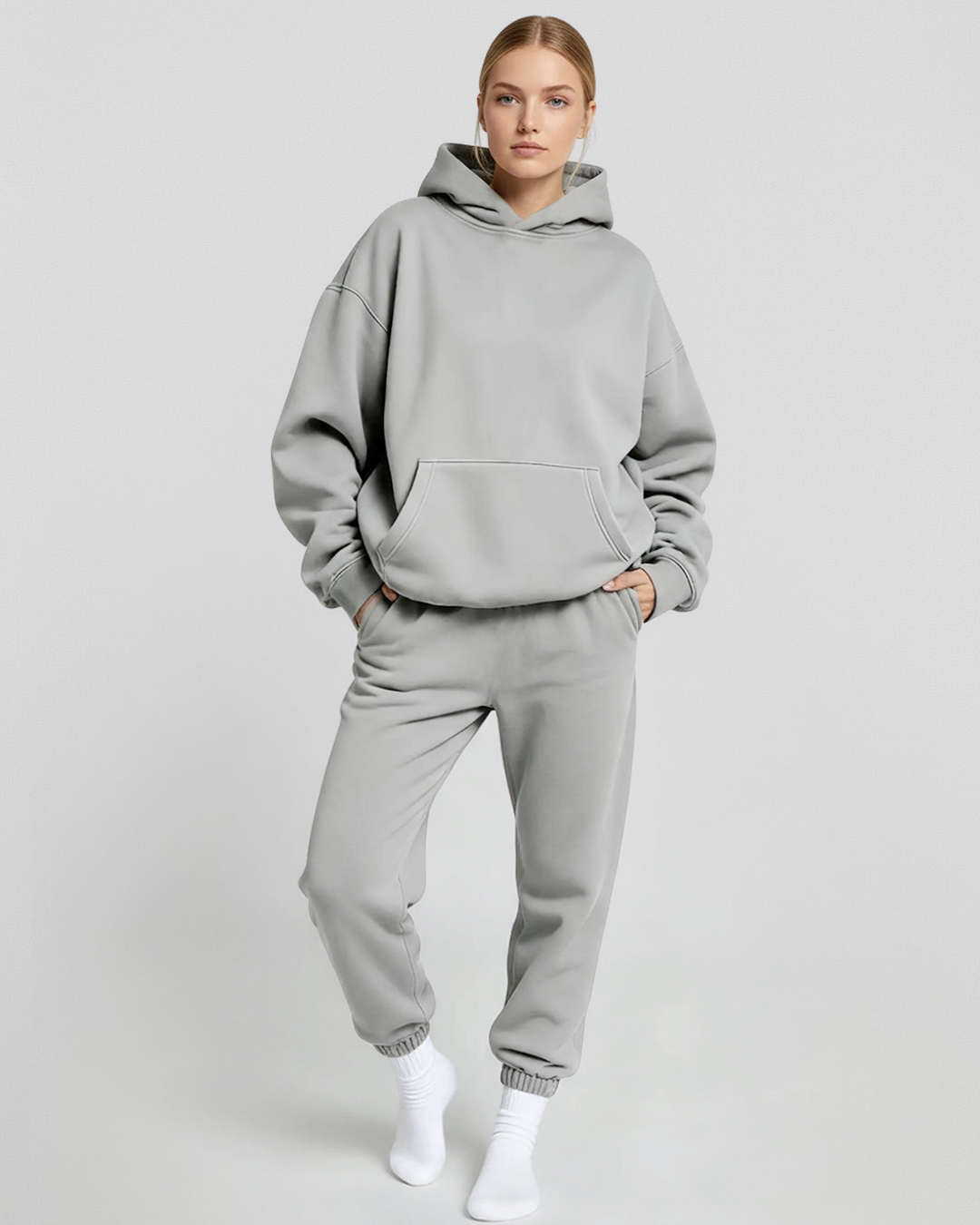 MEN'S Cotton Fleece Hoodie - Dark Grey
