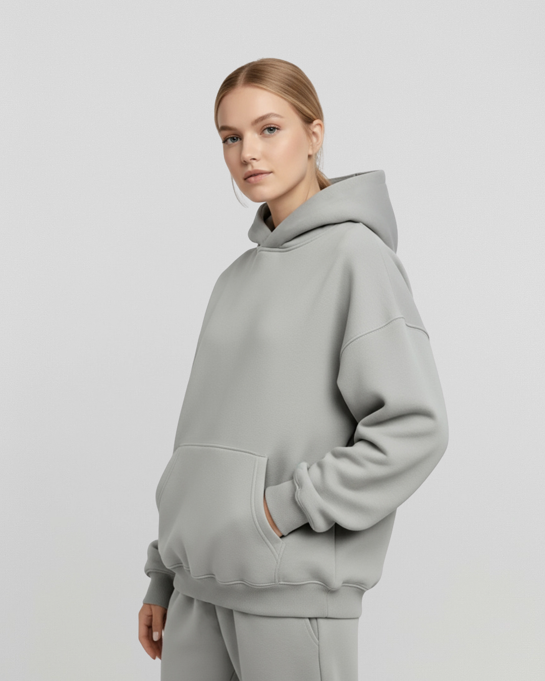 MEN'S Cotton Fleece Hoodie - Dark Grey