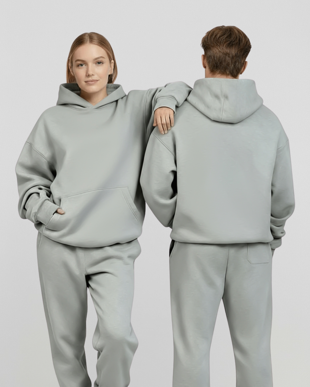 MEN'S Cotton Fleece Hoodie - Dark Grey