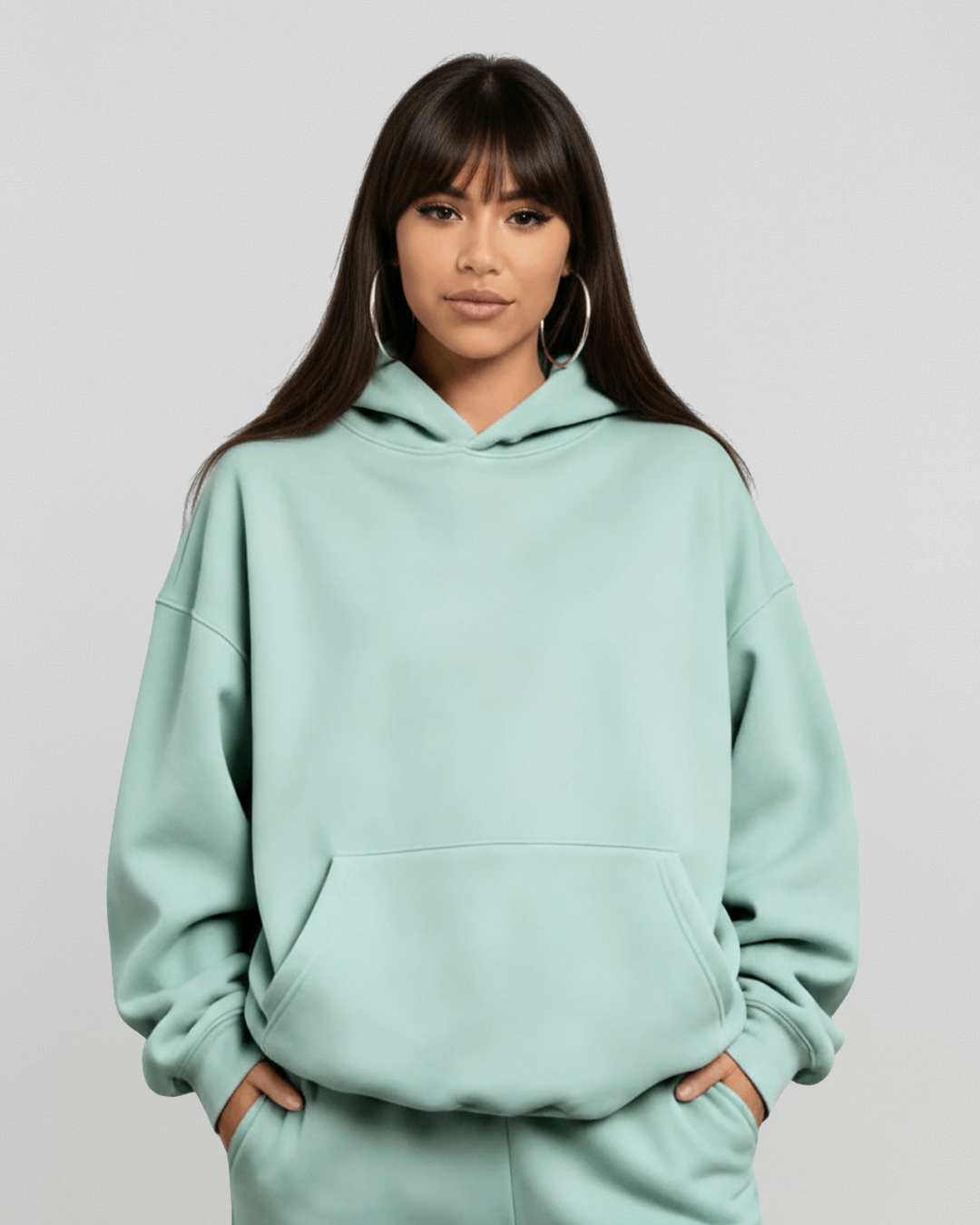 MEN'S Cotton Fleece Hoodie - Dusty Mint