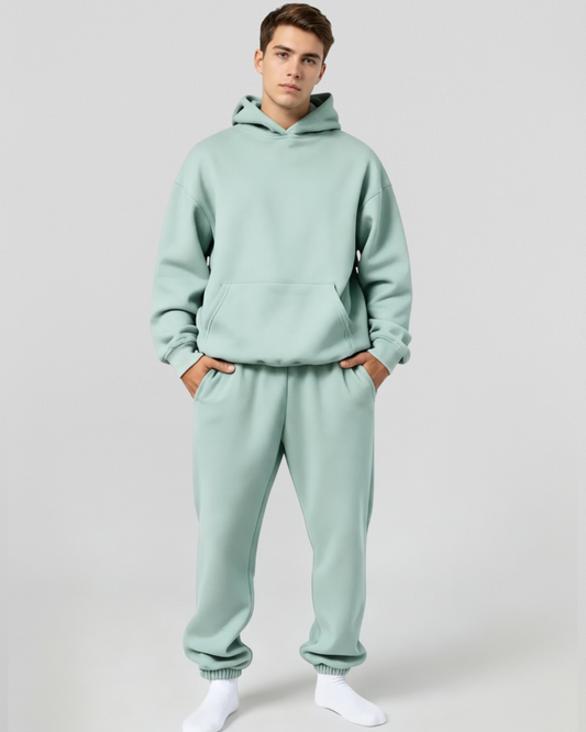 Men's Cotton Fleece Set - Dusty Mint
