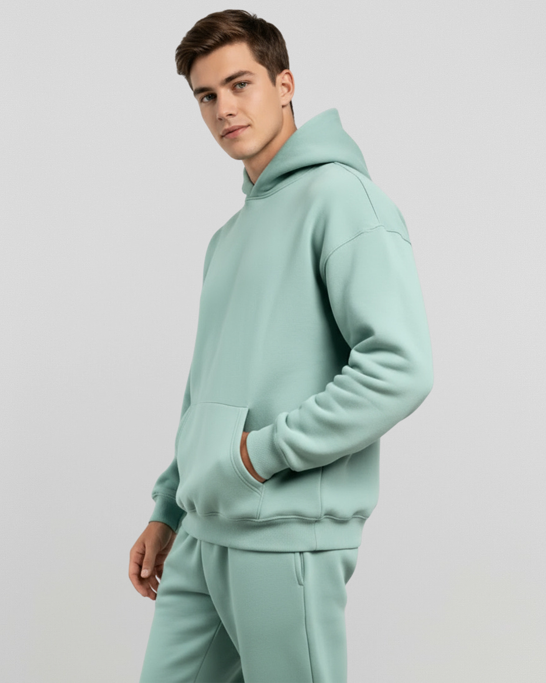 Men's Cotton Fleece Set - Dusty Mint
