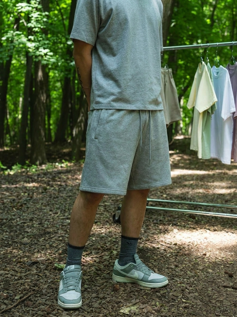 Canvas Terry Shorts - Heather Grey