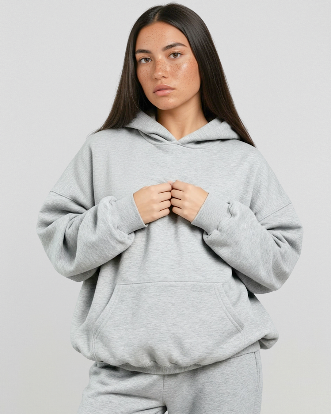 MEN'S Cotton Fleece Hoodie - Heather Grey