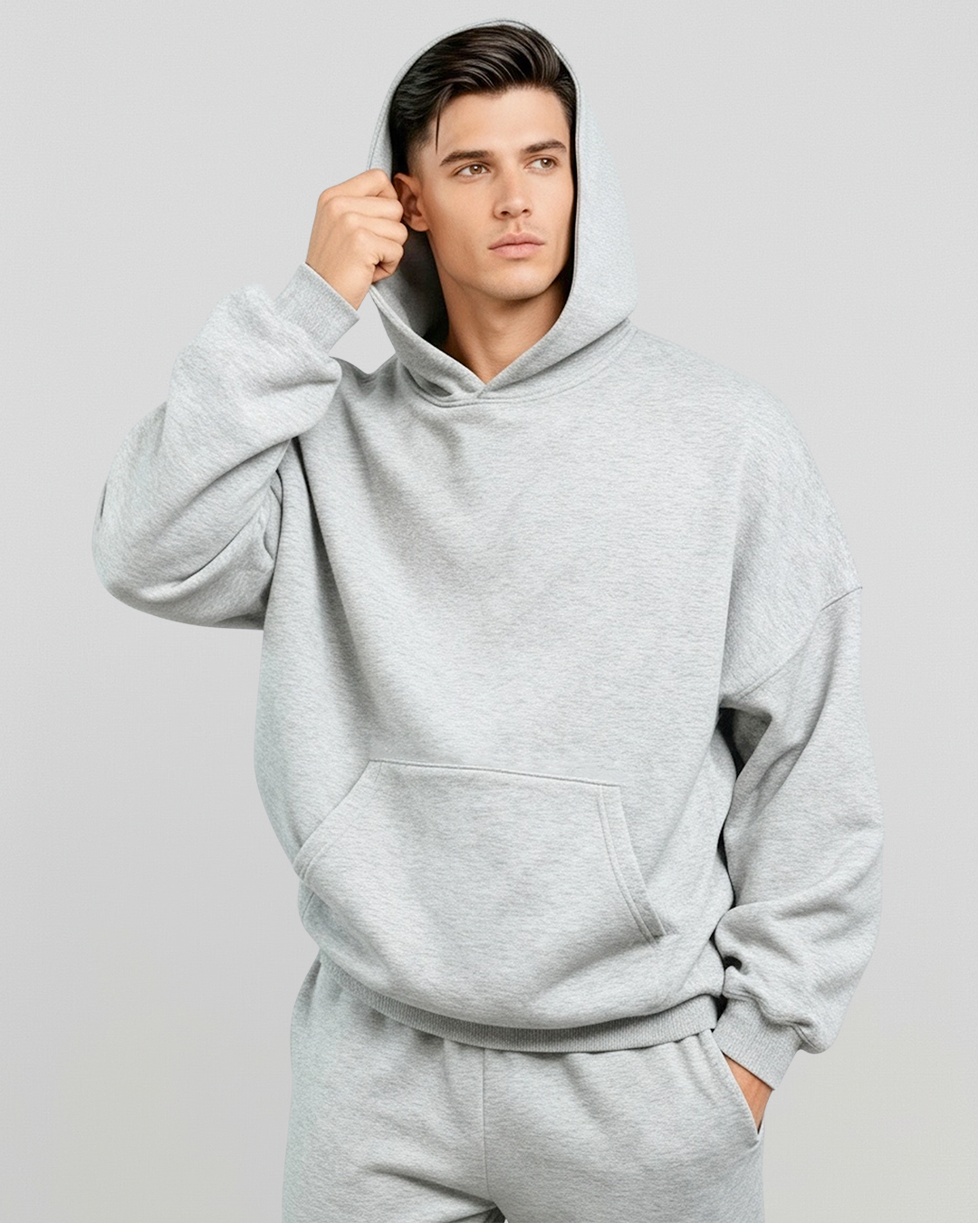 Men's Cotton Fleece Set - Heather Grey