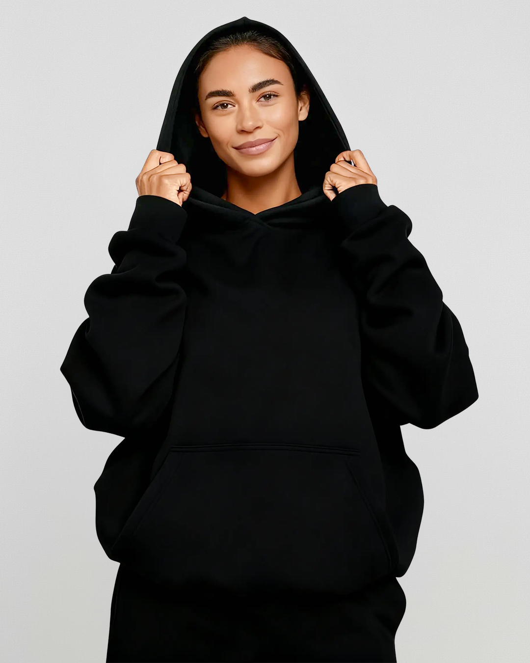 MEN'S Cotton Fleece Hoodie - Jet Black