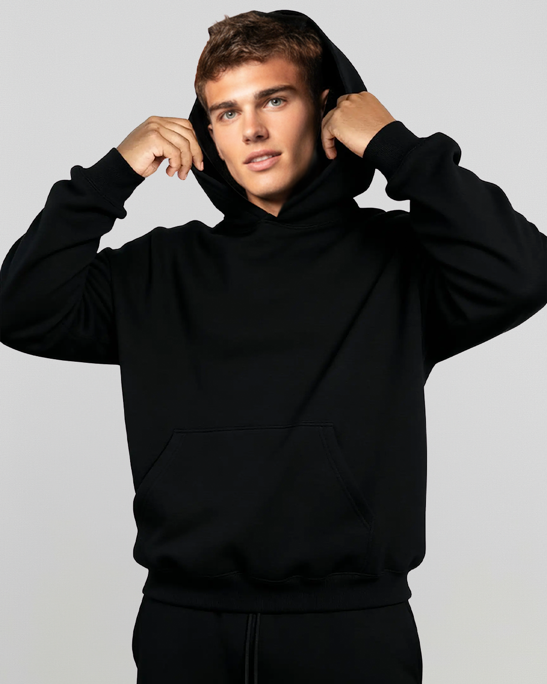 Men's Cotton Fleece Set - Jet Black