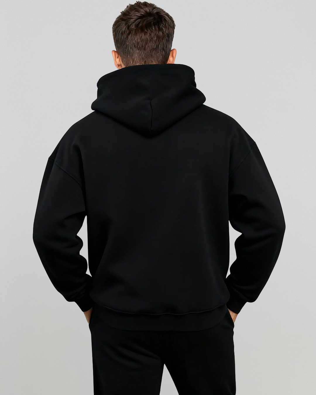 Men's Cotton Fleece Set - Jet Black