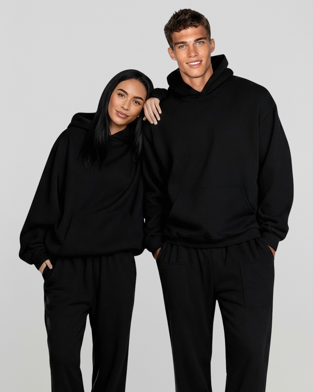 Women's Cotton Fleece Set - Jet Black