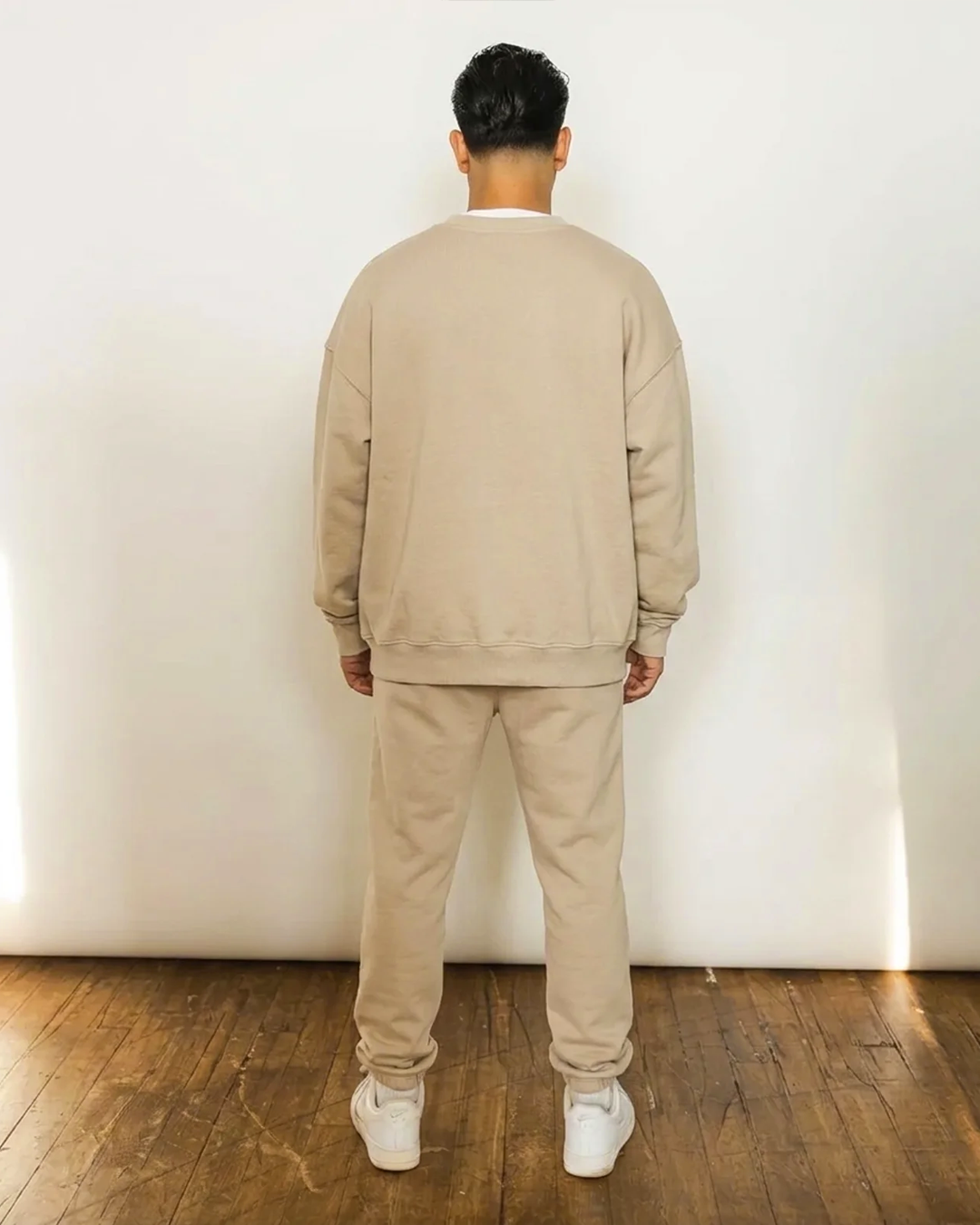 French Terry Crewneck Sweatshirt  - Khaki