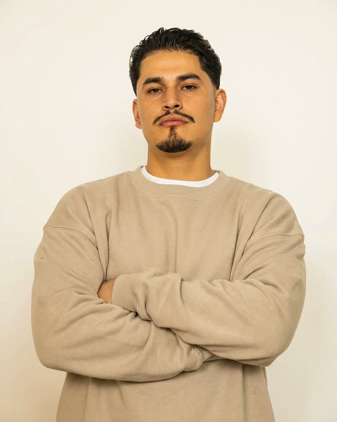 French Terry Crewneck Sweatshirt  - Khaki
