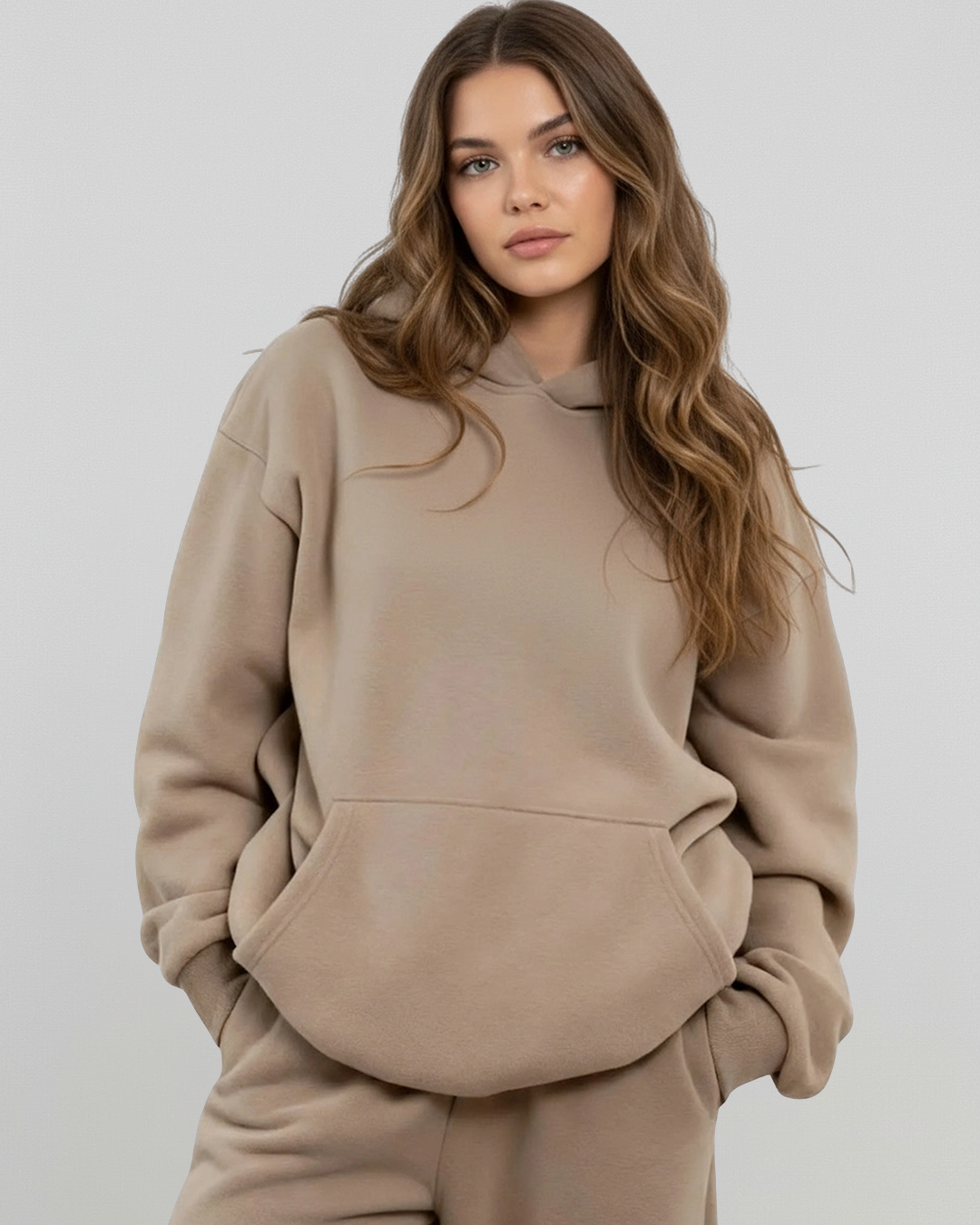 MEN'S Cotton Fleece Hoodie - Khaki