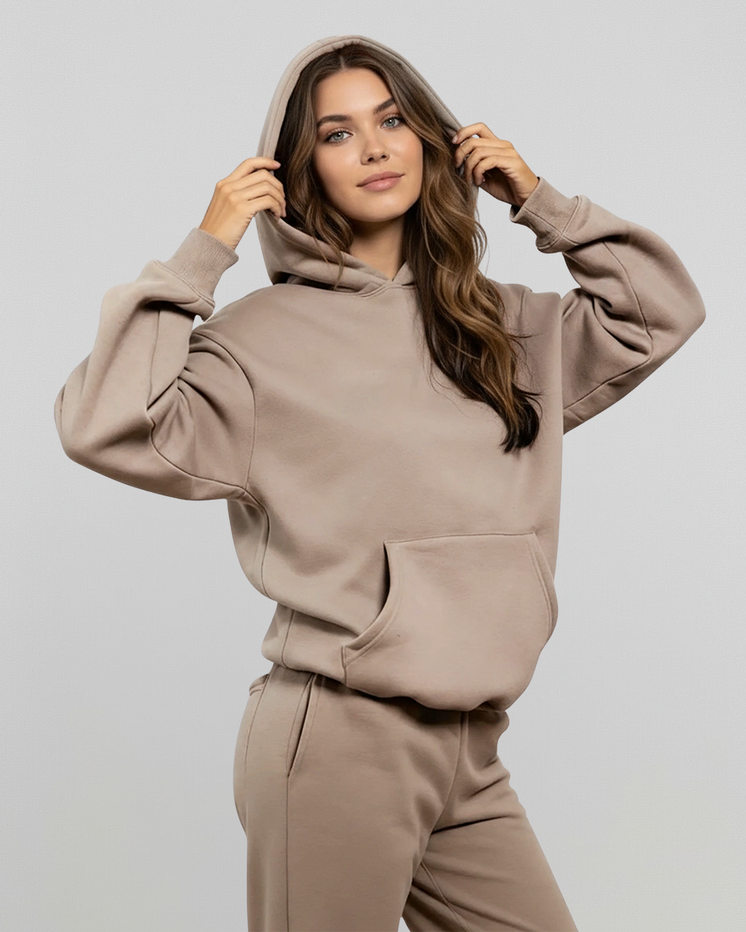 MEN'S Cotton Fleece Hoodie - Khaki