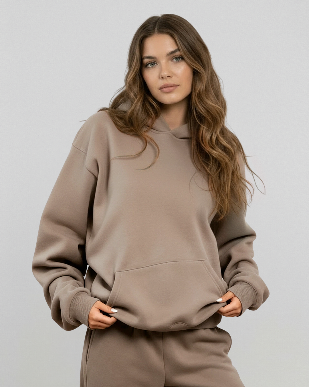 MEN'S Cotton Fleece Hoodie - Khaki