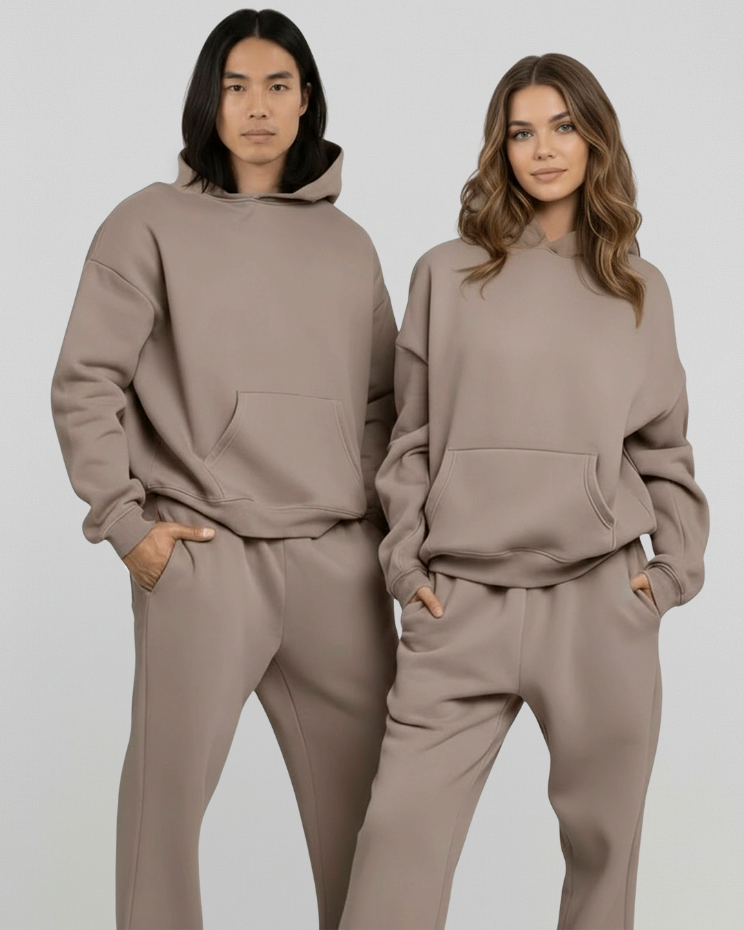 MEN'S Cotton Fleece Hoodie - Khaki