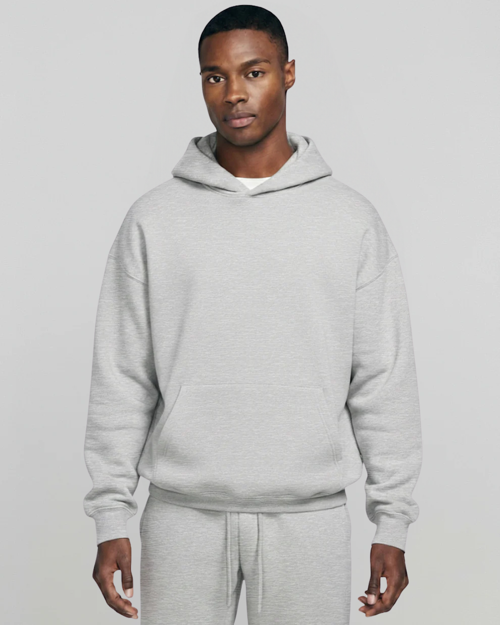 MEN'S Cotton Fleece Hoodie - Light Oatmeal