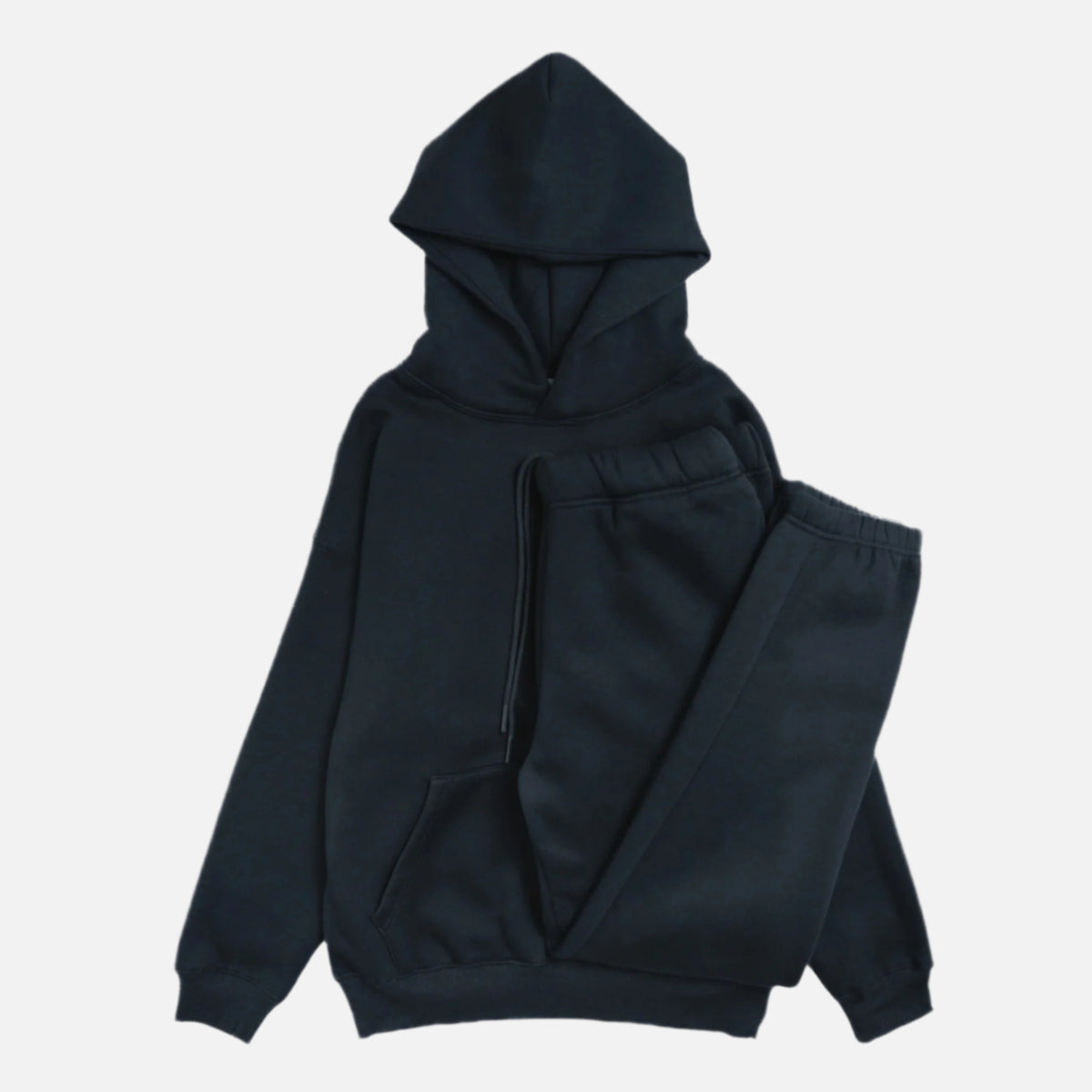Women's Cotton Fleece Set - Jet Black