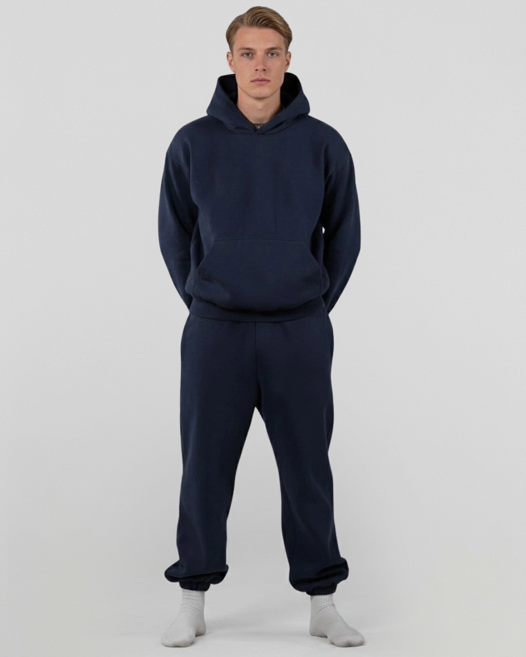 French Terry Hoodie - Navy