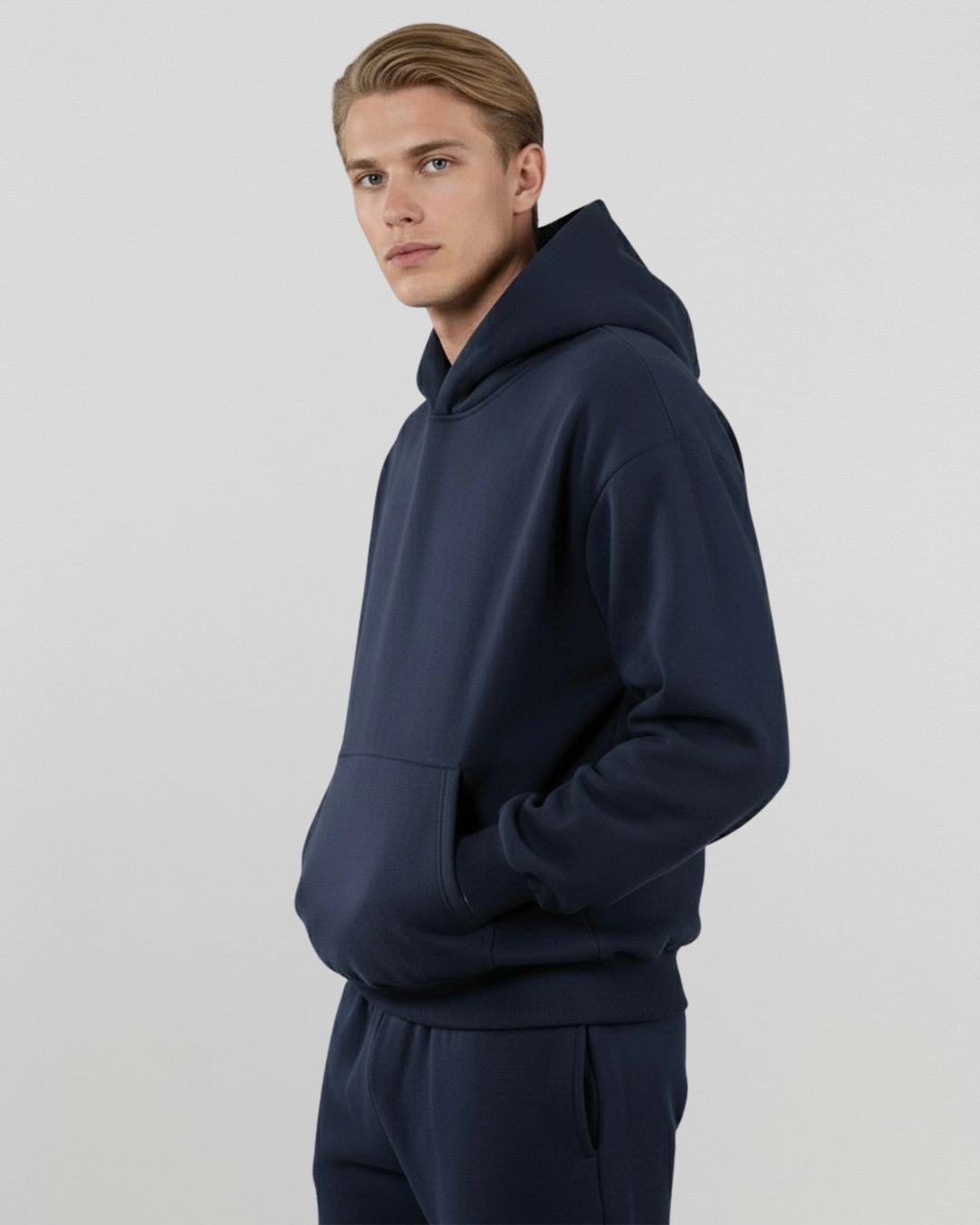 French Terry Hoodie - Navy