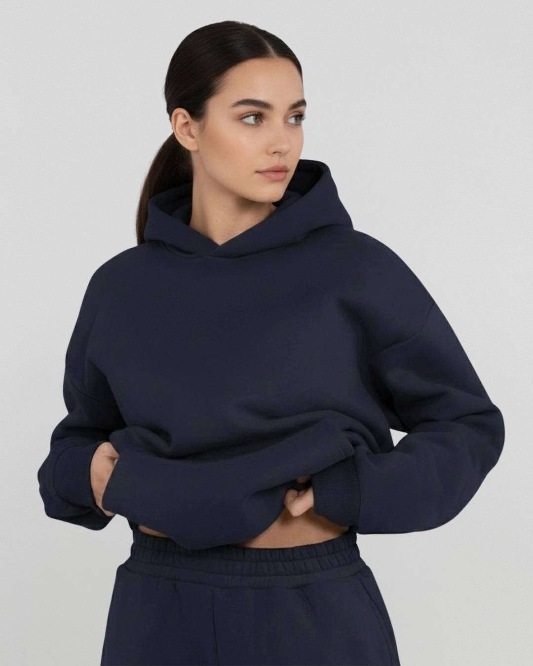 French Terry Hoodie - Navy
