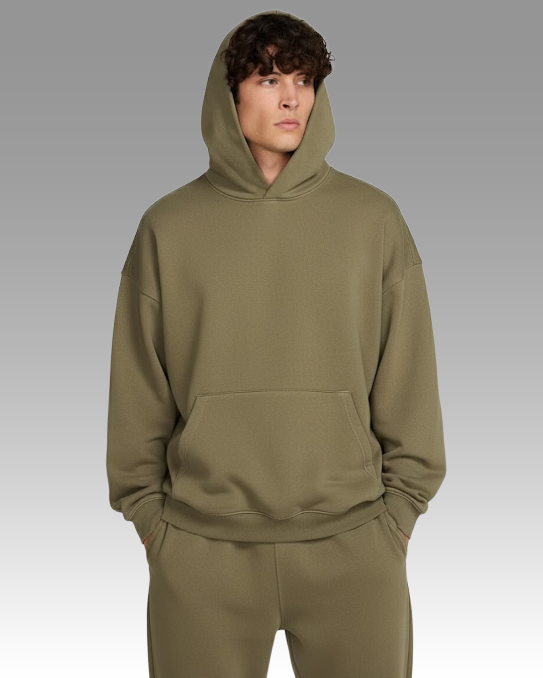 French Terry Hoodie - Olive