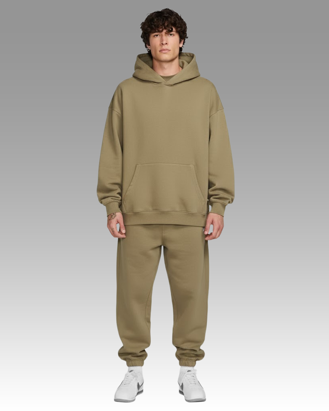 French Terry Hoodie - Olive