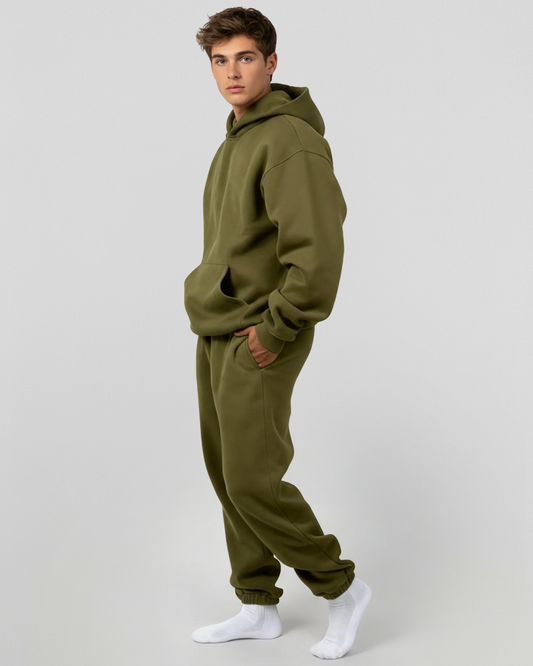 Men's Cotton Fleece Set - Olive