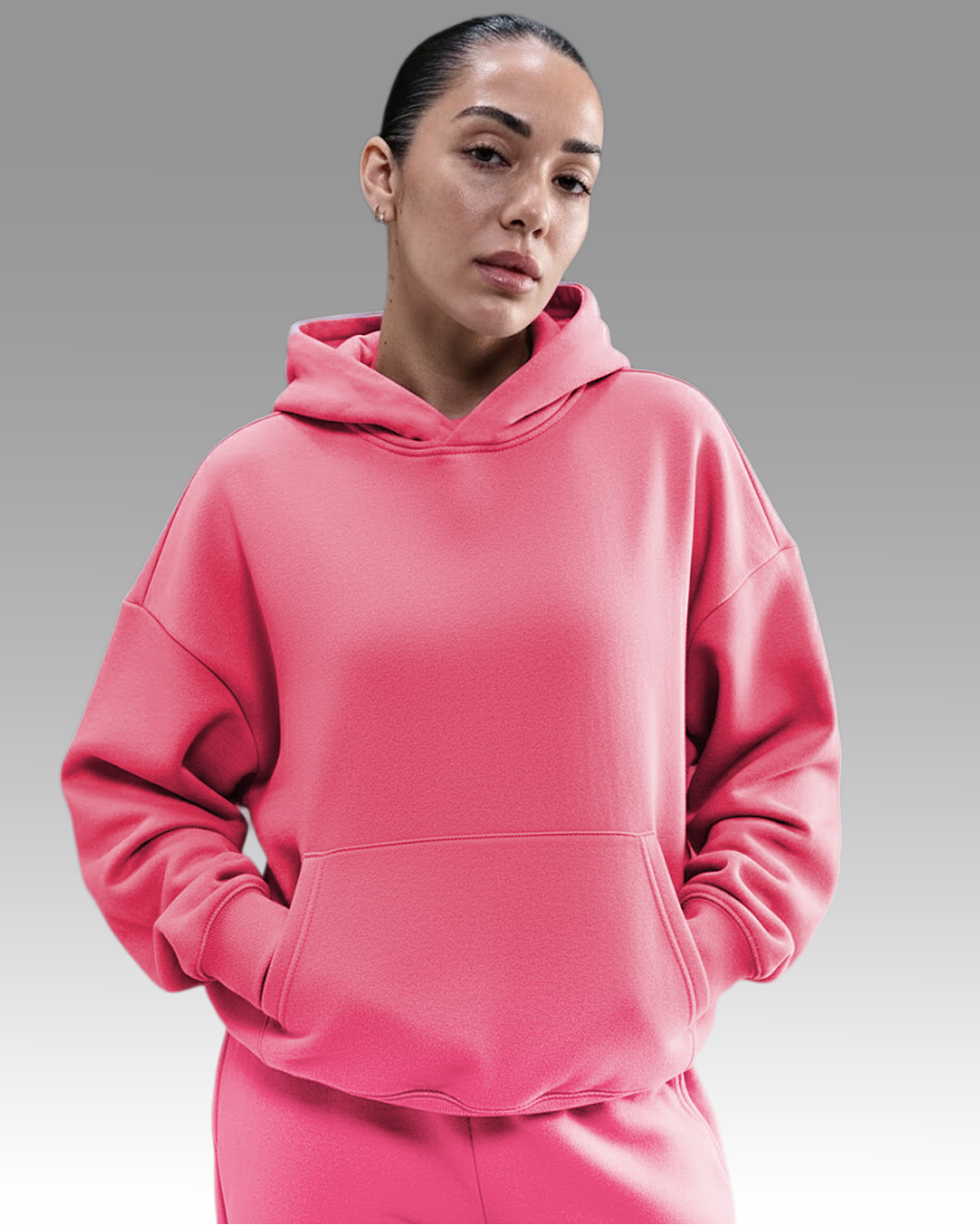 French Terry Hoodie - Pastel Magenta