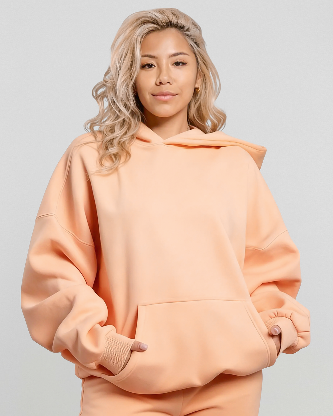 MEN'S Cotton Fleece Hoodie - Peach Fuzz